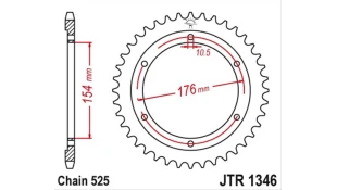ΓΡΑΝΑΖΙ ΤΡΟΧΟΥ JT 525 43T ΓΡΑΝΑΖΙ ΤΡΟΧΟΥ JT 525 43T