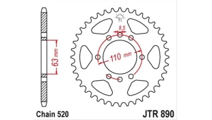 ΓΡΑΝΑΖΙ ΤΡΟΧΟΥ JT 520 42T ΜΑΥΡΟ